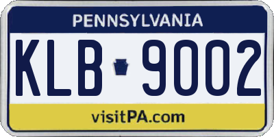 PA license plate KLB9002