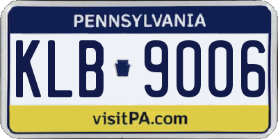 PA license plate KLB9006