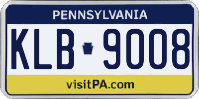PA license plate KLB9008