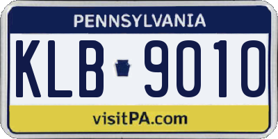 PA license plate KLB9010