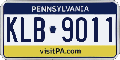 PA license plate KLB9011