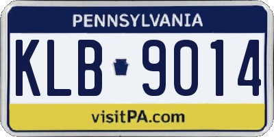 PA license plate KLB9014