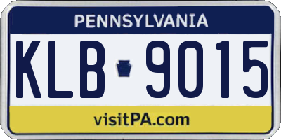 PA license plate KLB9015
