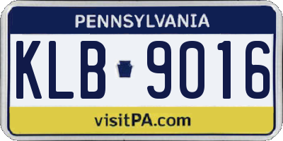 PA license plate KLB9016