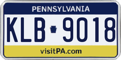 PA license plate KLB9018