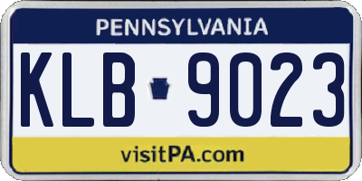 PA license plate KLB9023