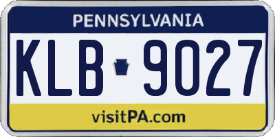 PA license plate KLB9027