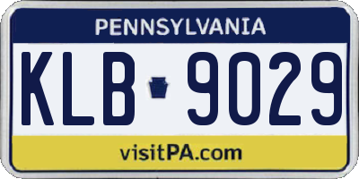PA license plate KLB9029