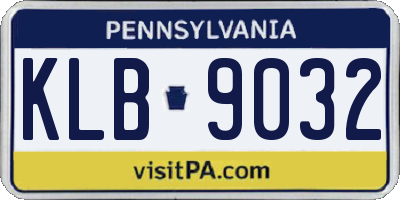 PA license plate KLB9032