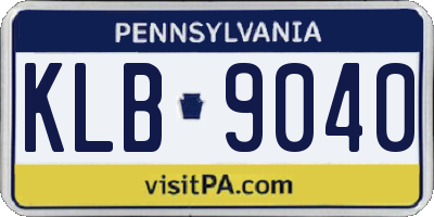 PA license plate KLB9040