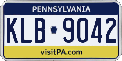 PA license plate KLB9042