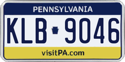 PA license plate KLB9046