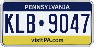 PA license plate KLB9047
