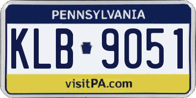 PA license plate KLB9051