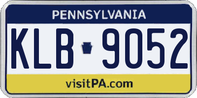 PA license plate KLB9052