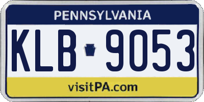 PA license plate KLB9053