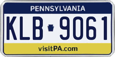 PA license plate KLB9061
