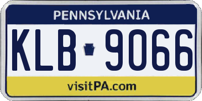 PA license plate KLB9066