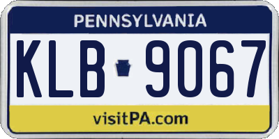 PA license plate KLB9067