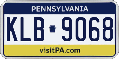 PA license plate KLB9068