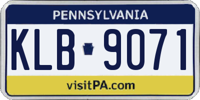 PA license plate KLB9071