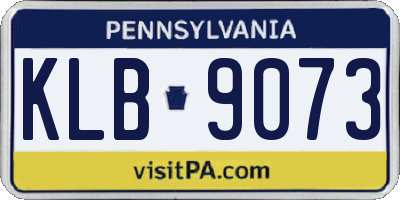 PA license plate KLB9073