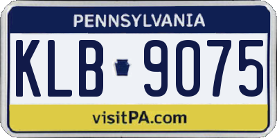 PA license plate KLB9075
