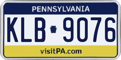 PA license plate KLB9076