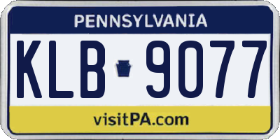 PA license plate KLB9077
