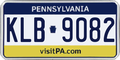 PA license plate KLB9082