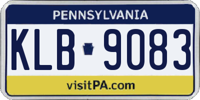 PA license plate KLB9083