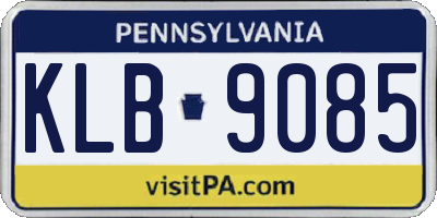 PA license plate KLB9085