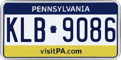 PA license plate KLB9086
