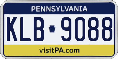PA license plate KLB9088