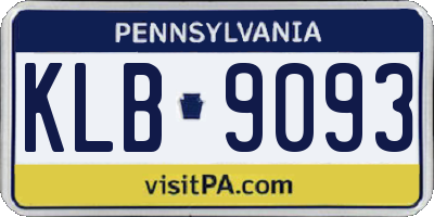 PA license plate KLB9093