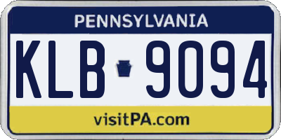PA license plate KLB9094