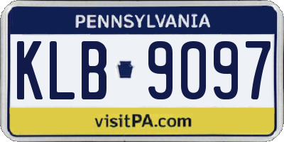 PA license plate KLB9097