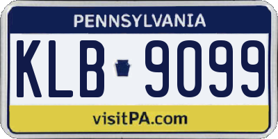 PA license plate KLB9099