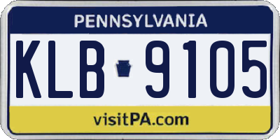PA license plate KLB9105