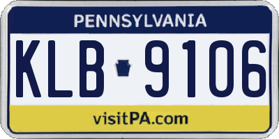 PA license plate KLB9106