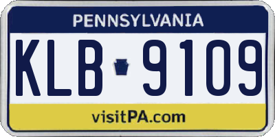 PA license plate KLB9109