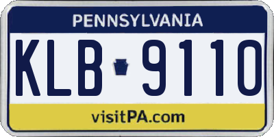 PA license plate KLB9110