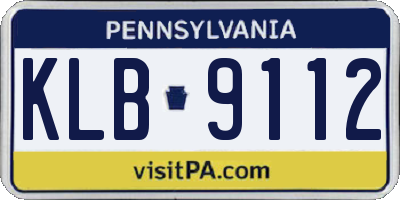 PA license plate KLB9112