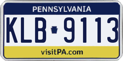 PA license plate KLB9113