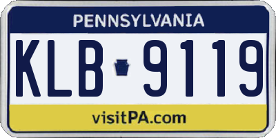 PA license plate KLB9119