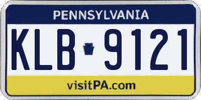 PA license plate KLB9121