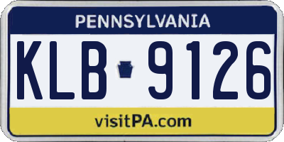 PA license plate KLB9126