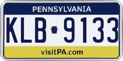 PA license plate KLB9133