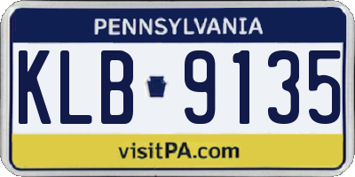 PA license plate KLB9135
