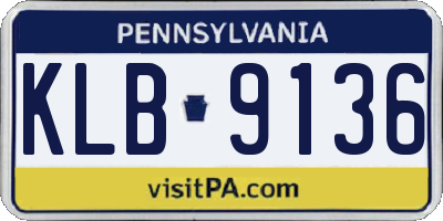 PA license plate KLB9136